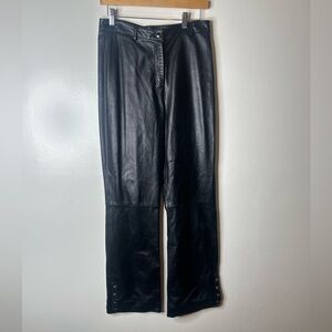St John Black Leather Pants